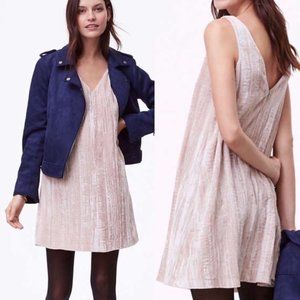 LOFT light pink velvet swing dress